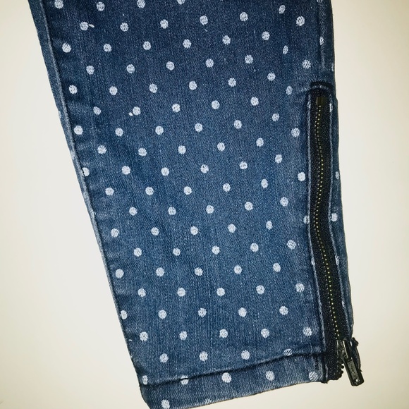 Y2K LEI Ashley Low Rise Skinny Jeans Blue with White Polka Dots Size 1/Juniors - Picture 3 of 12